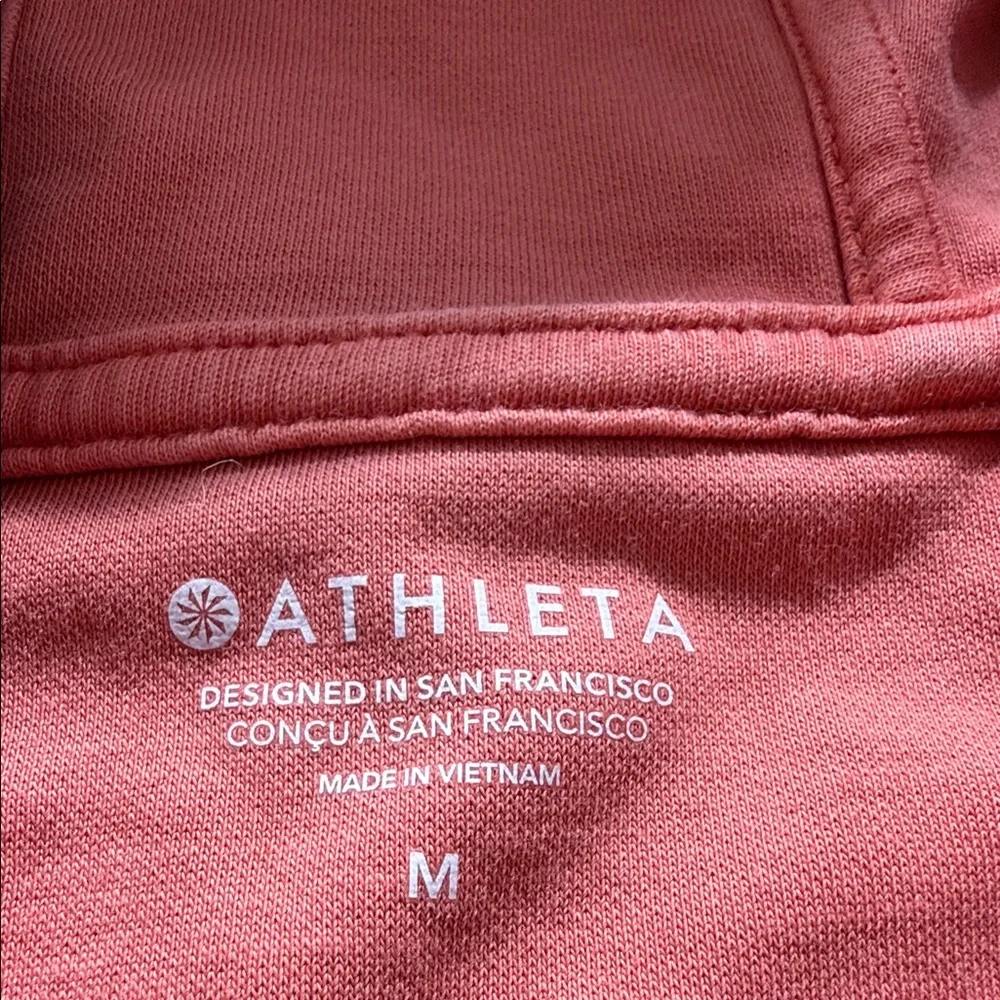 Athleta Women’s Warm Coral V Neck Hoodie - Picture 2 of 12